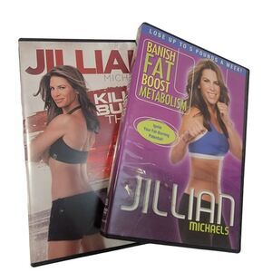 JILLIAN MICHAELS Lot of 2 Workout DVDs Banish Fat & Killer Buns